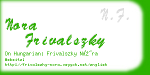 nora frivalszky business card